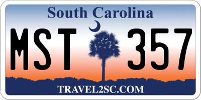 SC license plate MST357