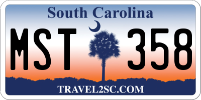 SC license plate MST358