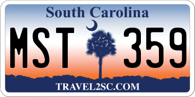 SC license plate MST359