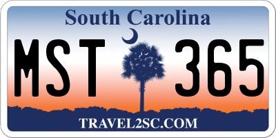SC license plate MST365