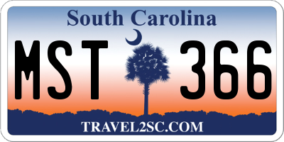 SC license plate MST366