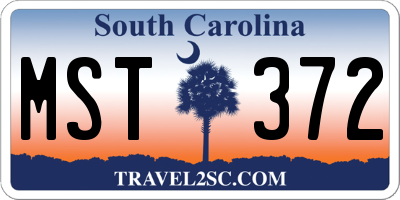 SC license plate MST372