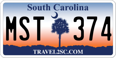 SC license plate MST374