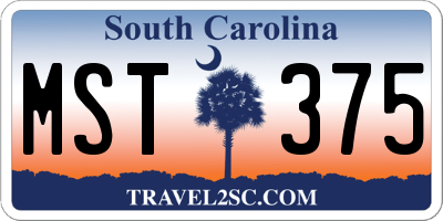 SC license plate MST375