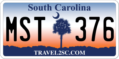 SC license plate MST376