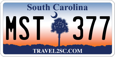SC license plate MST377