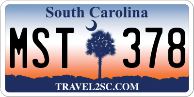 SC license plate MST378