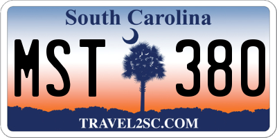 SC license plate MST380
