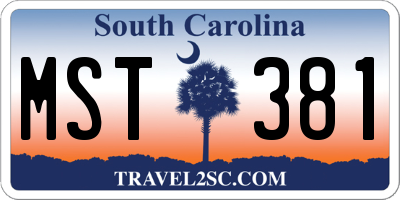 SC license plate MST381