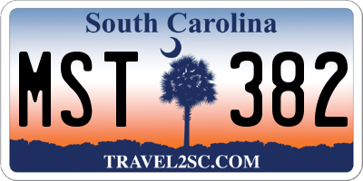 SC license plate MST382