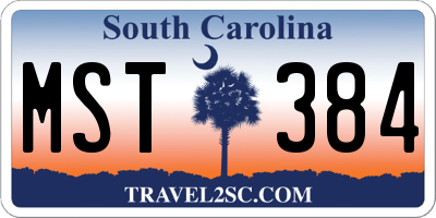 SC license plate MST384