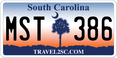 SC license plate MST386
