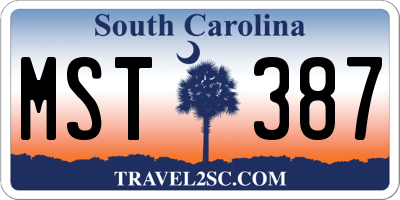 SC license plate MST387