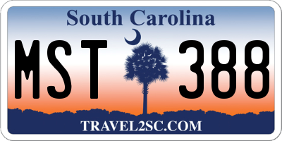 SC license plate MST388