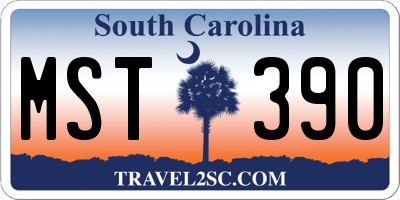 SC license plate MST390