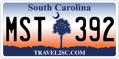 SC license plate MST392