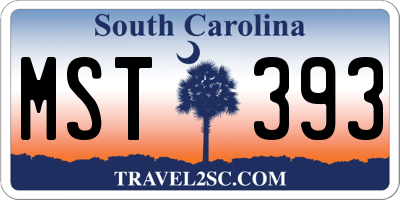 SC license plate MST393