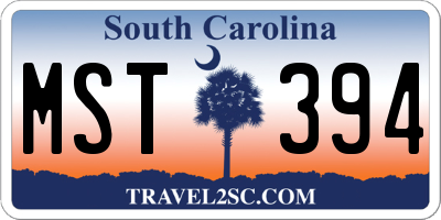 SC license plate MST394