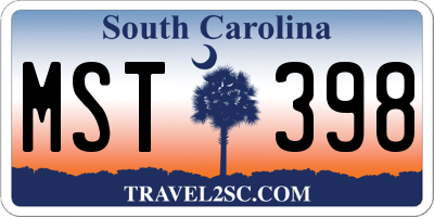SC license plate MST398