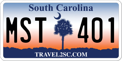 SC license plate MST401