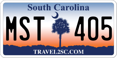 SC license plate MST405