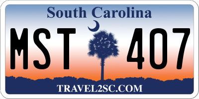 SC license plate MST407
