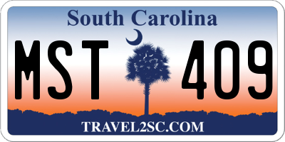 SC license plate MST409