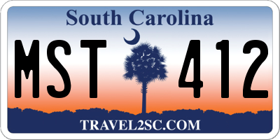 SC license plate MST412