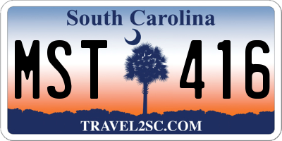 SC license plate MST416