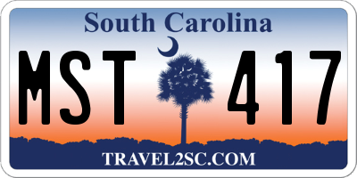 SC license plate MST417