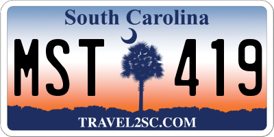 SC license plate MST419