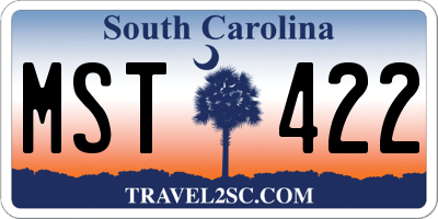 SC license plate MST422