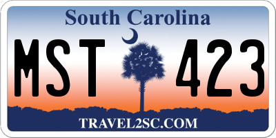 SC license plate MST423
