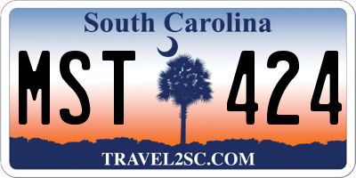 SC license plate MST424