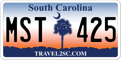 SC license plate MST425