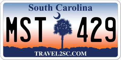 SC license plate MST429