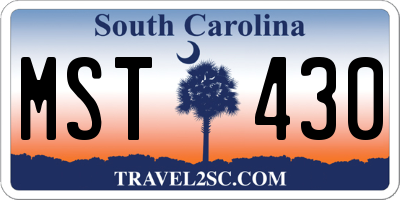 SC license plate MST430