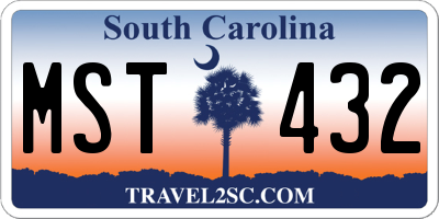 SC license plate MST432