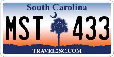 SC license plate MST433