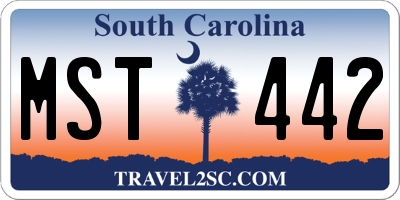 SC license plate MST442