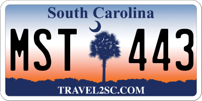 SC license plate MST443