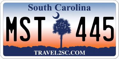 SC license plate MST445