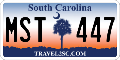 SC license plate MST447