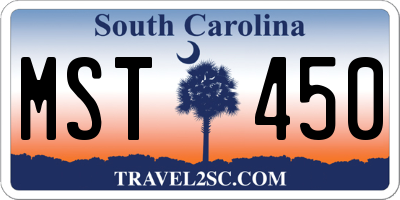 SC license plate MST450