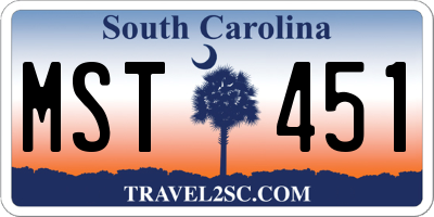 SC license plate MST451
