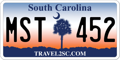 SC license plate MST452