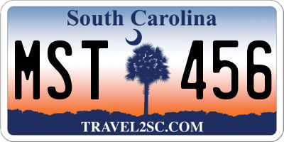 SC license plate MST456