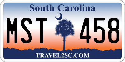 SC license plate MST458