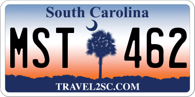 SC license plate MST462