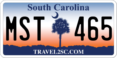 SC license plate MST465
